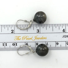 Load image into Gallery viewer, 91T0122  NATURAL BLACK GENUINE TAHITIAN BLACK PEARL LEVERBACK DANGLE EARRINGS