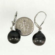 Load image into Gallery viewer, 91T0122  NATURAL BLACK GENUINE TAHITIAN BLACK PEARL LEVERBACK DANGLE EARRINGS