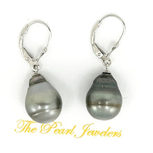 Load image into Gallery viewer, Genuine Tahitian Black Pearl Leverback Dangle Earrings