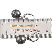 Load image into Gallery viewer, Genuine Tahitian Black Pearl Leverback Dangle Earrings