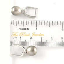 Load image into Gallery viewer, Solid Sterling Silver .925 Silver-Gray Tahitian Pearl Euro-Back Earrings