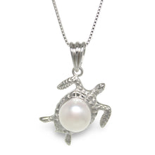 Load image into Gallery viewer, Sterling Silver 925 Hawaiian Honu White Pearl Pendant