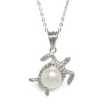 Load image into Gallery viewer, Sterling Silver 925 Hawaiian Honu White Pearl Pendant