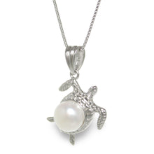 Load image into Gallery viewer, Sterling Silver 925 Hawaiian Honu White Pearl Pendant