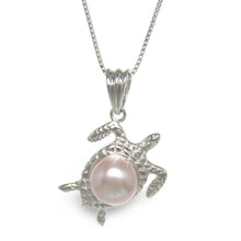 Load image into Gallery viewer, Hawaiian Honu Sterling Silver Pink Pearl Pendant