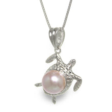 Load image into Gallery viewer, Hawaiian Honu Sterling Silver Pink Pearl Pendant