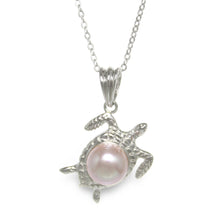 Load image into Gallery viewer, Hawaiian Honu Sterling Silver Pink Pearl Pendant