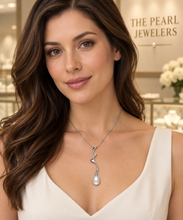 Load image into Gallery viewer, Sterling Silver 925 Water Flow White Pearl Pendant