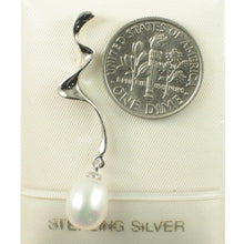 Load image into Gallery viewer, Sterling Silver 925 Water Flow White Pearl Pendant