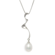 Load image into Gallery viewer, Sterling Silver 925 Water Flow White Pearl Pendant