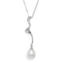 Load image into Gallery viewer, Sterling Silver 925 Water Flow White Pearl Pendant