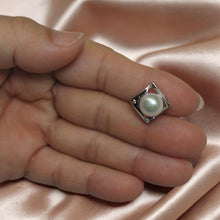 Load image into Gallery viewer, Unique Sterling Silver White Pearl &amp; CZ Pendant
