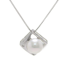 Load image into Gallery viewer, Unique Sterling Silver White Pearl &amp; CZ Pendant