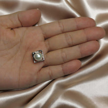 Load image into Gallery viewer, Unique Sterling Silver White Pearl &amp; CZ Pendant