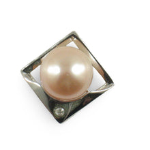 Load image into Gallery viewer, Unique Sterling Silver Pink Pearl &amp; CZ Pendant