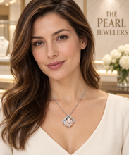 Load image into Gallery viewer, Unique Sterling Silver Pink Pearl &amp; CZ Pendant