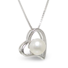 Load image into Gallery viewer, Sterling Silver 925 Love &amp; Hearts White Pearl Pendant