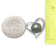Load image into Gallery viewer, Sterling Silver 925 Love &amp; Hearts Black Pearl Pendant