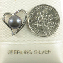 Load image into Gallery viewer, Sterling Silver 925 Love &amp; Hearts Black Pearl Pendant