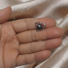 Load image into Gallery viewer, Sterling Silver 925 Love &amp; Hearts Black Pearl Pendant