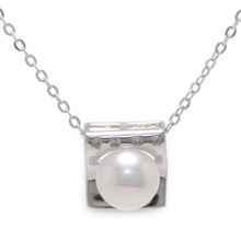 Load image into Gallery viewer, Sterling Silver 925 CZ &amp; White Pearl Pendant