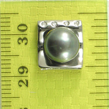 Load image into Gallery viewer, Sterling Silver 925 CZ &amp; Black Pearl Pendant