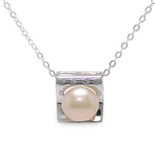 Load image into Gallery viewer, Sterling Silver 925 CZ &amp; Pale Pink Pearl Pendant