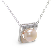 Load image into Gallery viewer, Sterling Silver 925 CZ &amp; Pale Pink Pearl Pendant