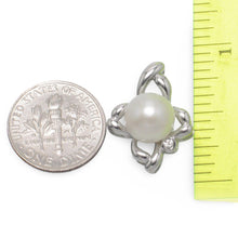 Load image into Gallery viewer, Sterling Silver 925 CZ &amp; White Pearl Flower Pendant