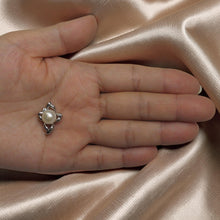 Load image into Gallery viewer, Sterling Silver 925 CZ &amp; White Pearl Flower Pendant