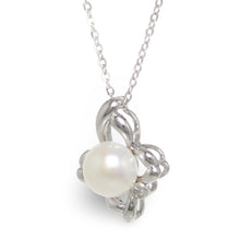 Load image into Gallery viewer, Sterling Silver 925 CZ &amp; White Pearl Flower Pendant