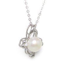 Load image into Gallery viewer, Sterling Silver 925 CZ &amp; White Pearl Flower Pendant