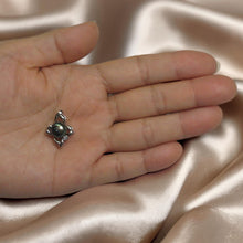 Load image into Gallery viewer, Sterling Silver 925 CZ &amp; Black Pearl Flower Pendant