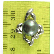 Load image into Gallery viewer, Sterling Silver 925 CZ &amp; Black Pearl Flower Pendant