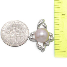 Load image into Gallery viewer, Sterling Silver 925 CZ &amp; Pink Pearl Flower Pendant