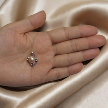 Load image into Gallery viewer, Sterling Silver 925 CZ &amp; Pink Pearl Flower Pendant