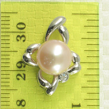 Load image into Gallery viewer, Sterling Silver 925 CZ &amp; Pink Pearl Flower Pendant