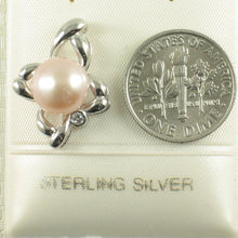 Load image into Gallery viewer, Sterling Silver 925 CZ &amp; Pink Pearl Flower Pendant