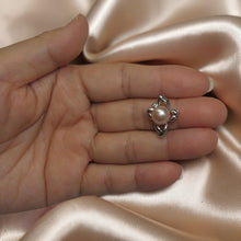 Load image into Gallery viewer, Sterling Silver 925 CZ &amp; Pink Pearl Flower Pendant