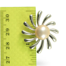 Load image into Gallery viewer, Sterling Silver 925 Sun Design Peach Pearl Pendant