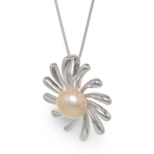 Load image into Gallery viewer, Sterling Silver 925 Sun Design Peach Pearl Pendant