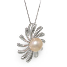 Load image into Gallery viewer, Sterling Silver 925 Sun Design Peach Pearl Pendant