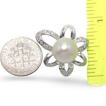 Load image into Gallery viewer, Sterling Silver 925 CZ &amp; White Pearl Pendant