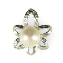 Load image into Gallery viewer, Sterling Silver 925 CZ &amp; White Pearl Pendant