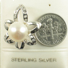 Load image into Gallery viewer, Sterling Silver 925 CZ &amp; White Pearl Pendant