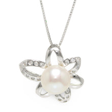 Load image into Gallery viewer, Sterling Silver 925 CZ &amp; White Pearl Pendant