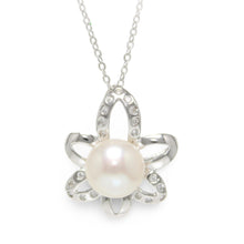 Load image into Gallery viewer, Sterling Silver 925 CZ &amp; White Pearl Pendant