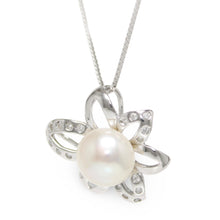 Load image into Gallery viewer, Sterling Silver 925 CZ &amp; White Pearl Pendant