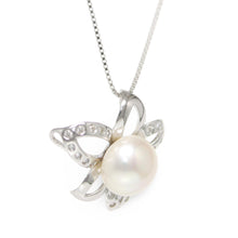 Load image into Gallery viewer, Sterling Silver 925 CZ &amp; White Pearl Pendant