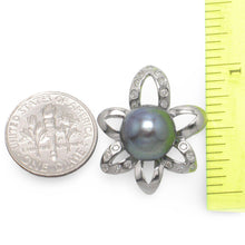 Load image into Gallery viewer, Sterling Silver 925 CZ &amp; Black Pearl Pendant